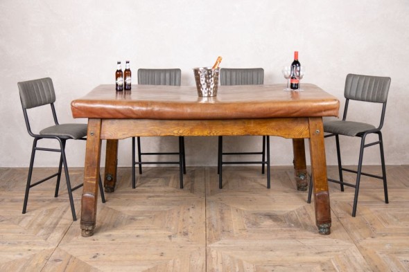 Leather Top Gym Bench Table